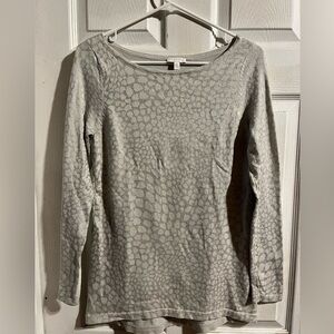 Cache Vintage Knit Silver Snake Pattern Top‎ Size Small